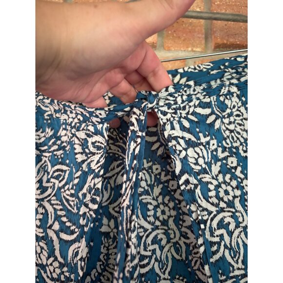 Zara Bohemian Paisley Printed Pareo Pants With Tie Waist For Women Size S - Picture 14 of 15